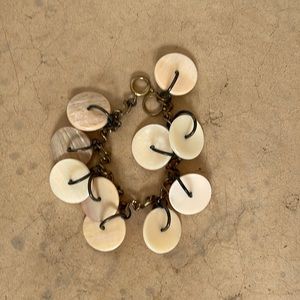 Vintage button bracelet with gold chain. Circa 1990